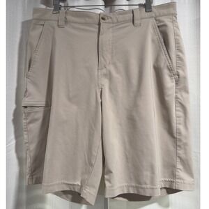 Columbia PFG Mens Omni-Shield Fishing Shorts Beige 34W 10L Performance Gear